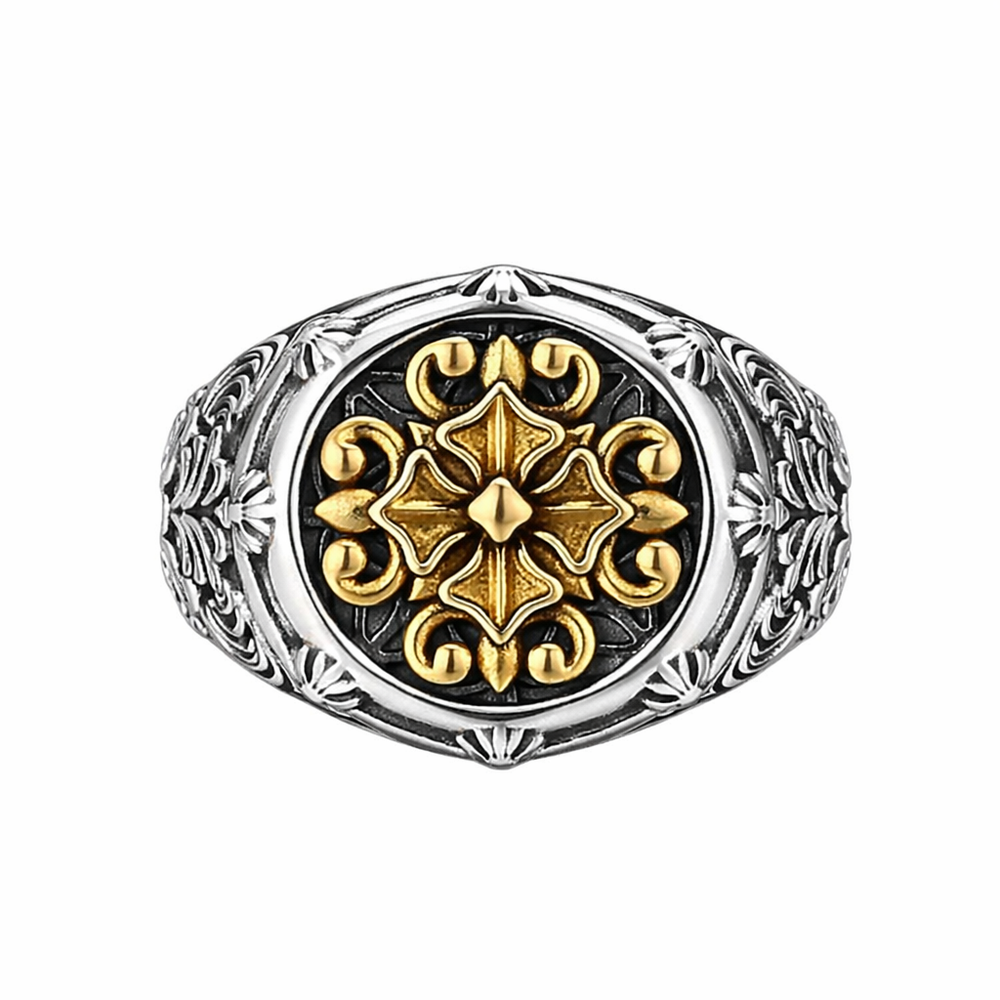 Gold Cross Sovereign Ring