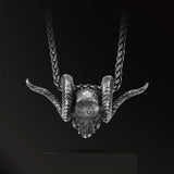 Obsidian Ram Skull Pendant