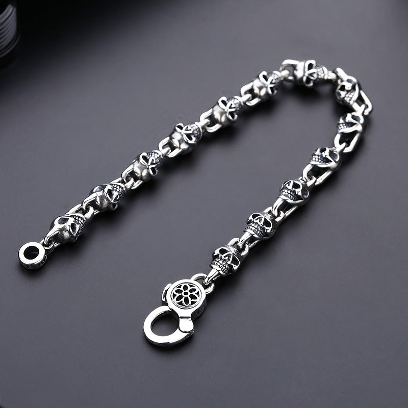 Skull & Cross Chain Bracelet