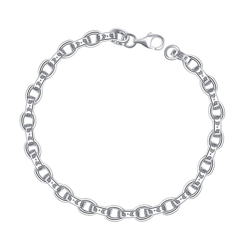 Gothic Script Chain Bracelet