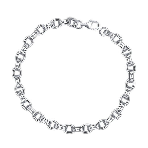 Gothic Script Chain Bracelet