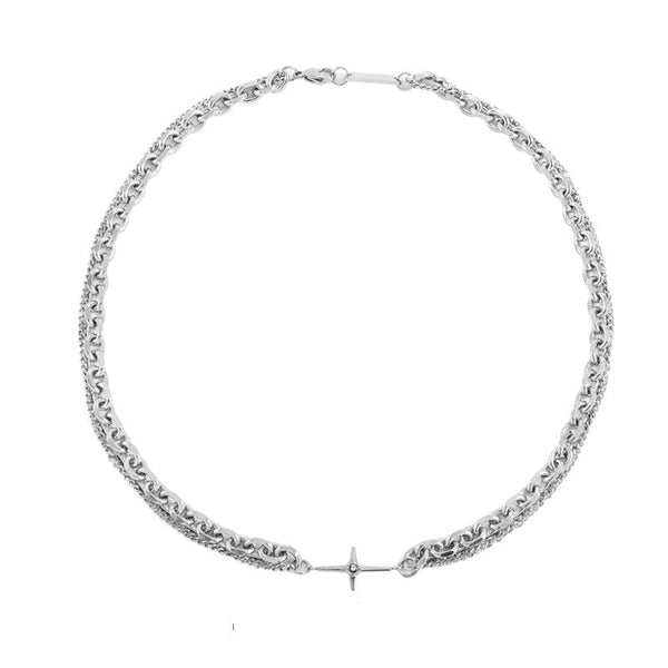 Double Chain Cross Necklace