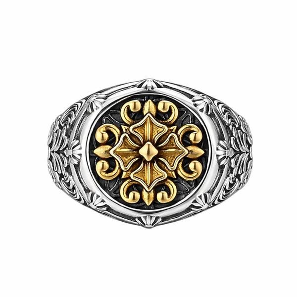 Gold Cross Sovereign Ring