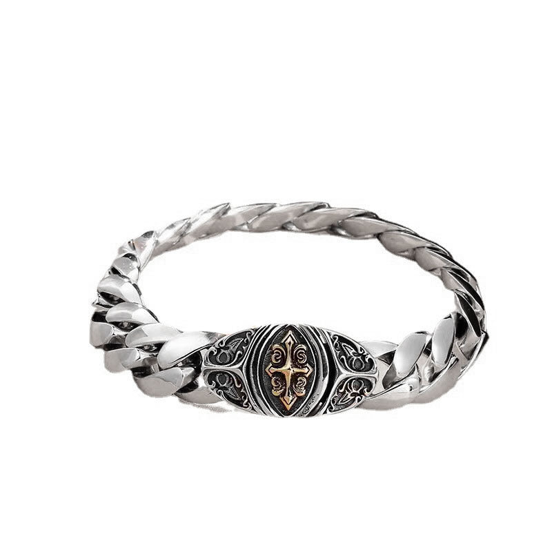 Gold Cross Sovereign Bracelet