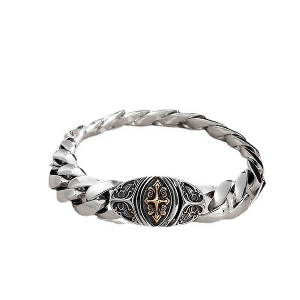 Gold Cross Sovereign Bracelet